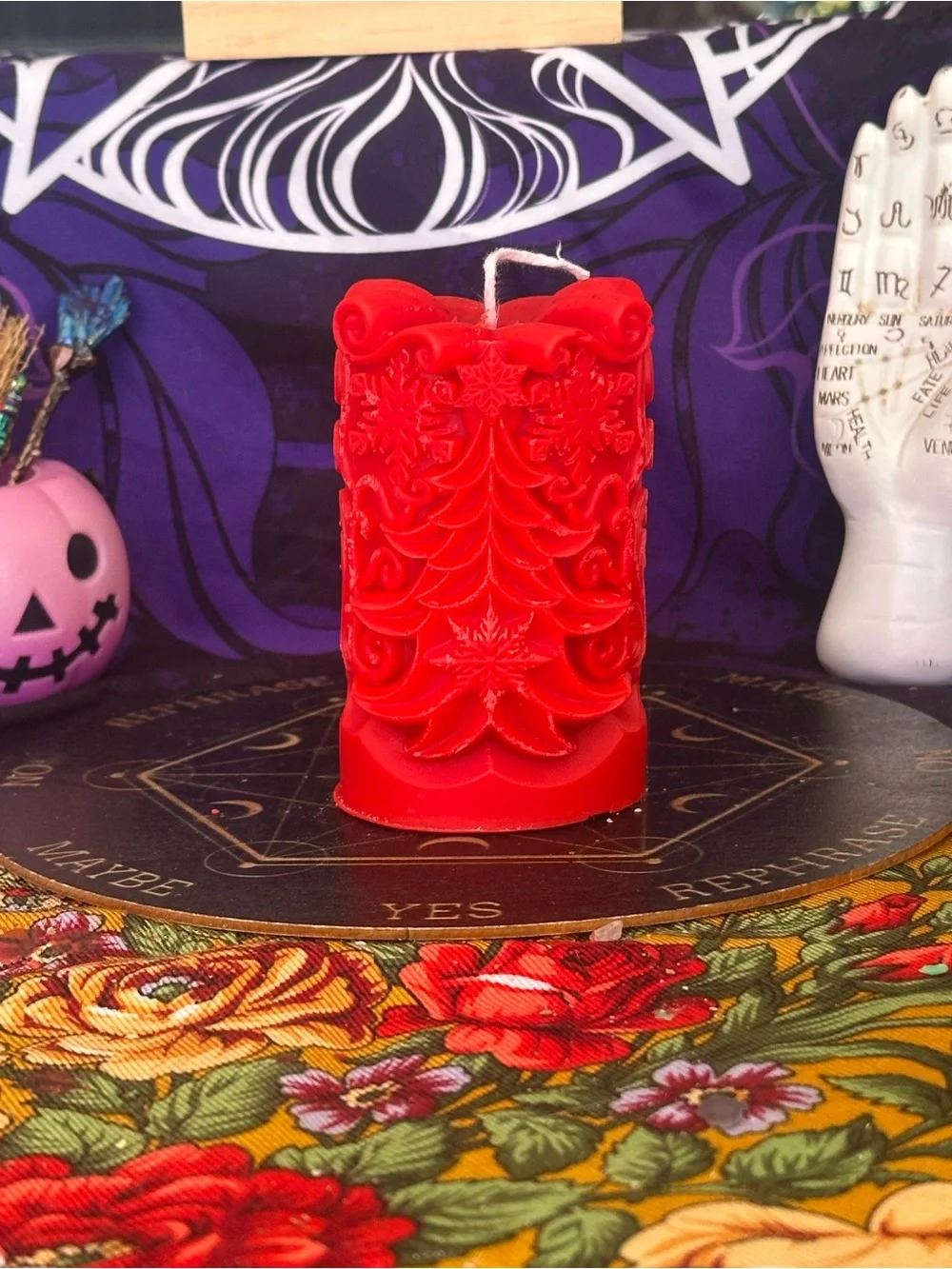 Red Christmas Tree Candle